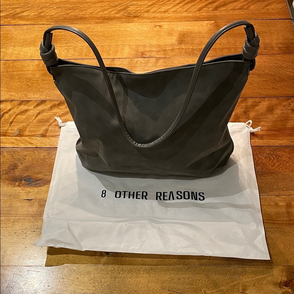 NWOT 8 Other Reasons Gray Vegan Leather Hobo Bag